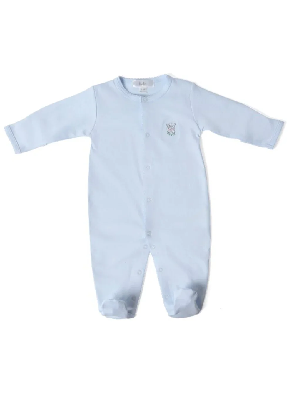 Hola baby Pima Cotton Footie Boys Sleeper Pajama Playsuit Blue Outfit Blue